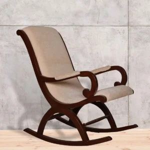 Solid Wood Rocking Chair Reading Chair Sun Lounger Rest Chair Bedside Chair Solid Wood 1 Seater Rocking Chairs (Finish Color - BEIGE, Pre-assembled)