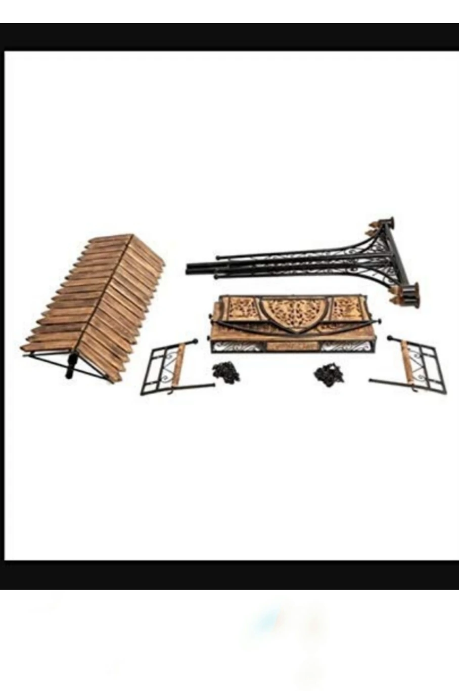 India wood mart Iron Jhoola for Garden Decor-Foldable Hammock Swing Iron, Wooden Large Swing Iron, Wooden Large Swing (Brown, Black, DIY(Do-It-Yourself)) - Image 3