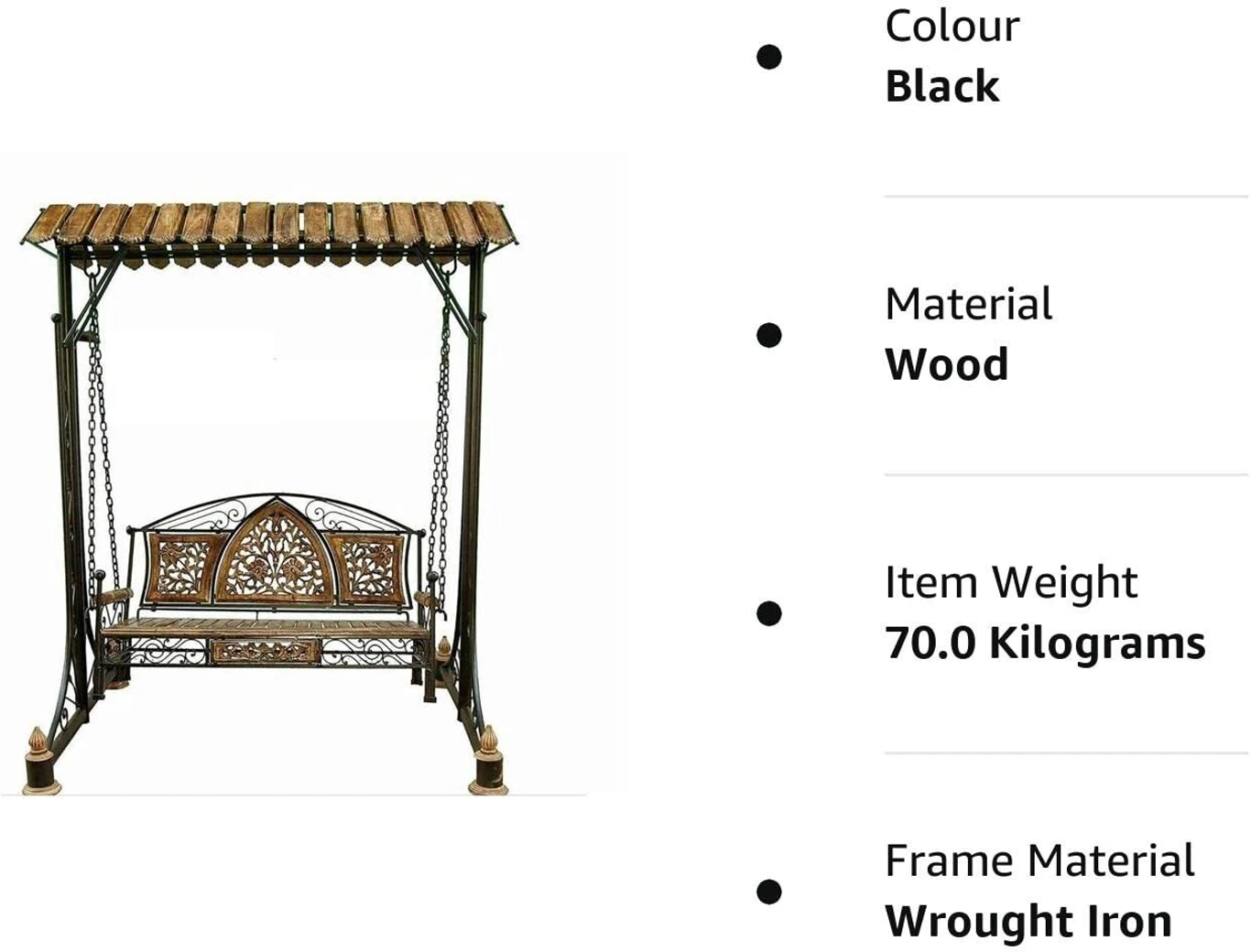 India wood mart Iron Jhoola for Garden Decor-Foldable Hammock Swing Iron, Wooden Large Swing Iron, Wooden Large Swing (Brown, Black, DIY(Do-It-Yourself)) - Image 11