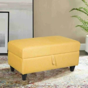 India wood mart wooden bench sofa with storage box; two-seater Bench Yellow Solid Wood 2 Seater (Finish Color - Yellow, Pre-assembled)