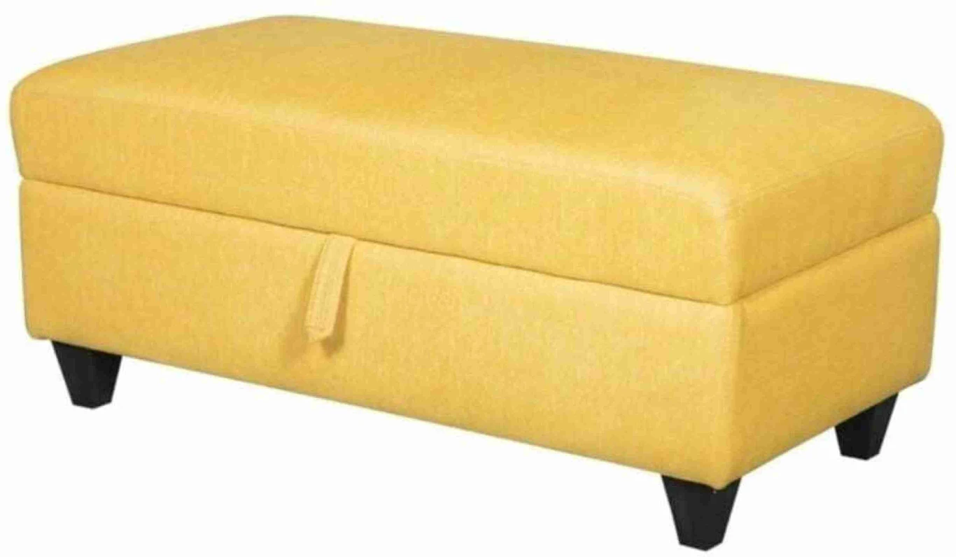 India wood mart wooden bench sofa with storage box; two-seater Bench Yellow Solid Wood 2 Seater (Finish Color - Yellow, Pre-assembled) - Image 3