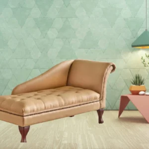 India wood mart Sheesham Wood Tantric Chaise Loung Chair, Yoga Chaise Lounge,Chaise luxury Sofa Engineered Wood Diwan (Finish Color -Cream, Pre-assembled)