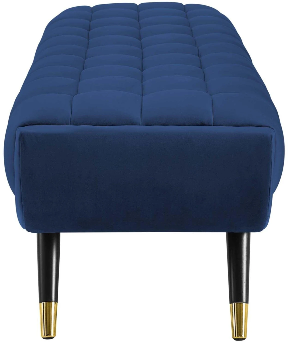 Modern Velvet Fabric Upholstered Tufted Accent Bench. Solid Wood 3 Seater (Finish Color - Blue, Pre-assembled) - Image 4