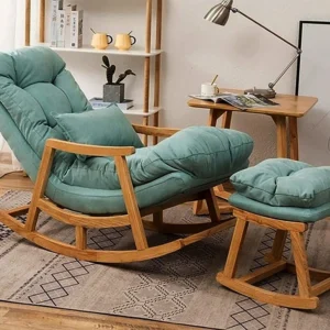 Rocking Chair, Wooden Rolling Chair, Wooden Easy Chair Solid Wood 1 Seater Rocking Chairs (Finish Color - Brown, Pre-assembled)