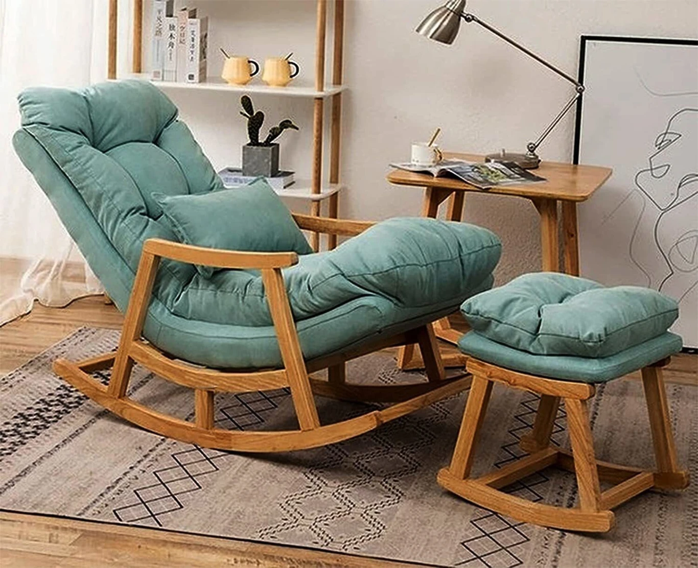Rocking Chair, Wooden Rolling Chair, Wooden Easy Chair Solid Wood 1 Seater Rocking Chairs (Finish Color - Brown, Pre-assembled)