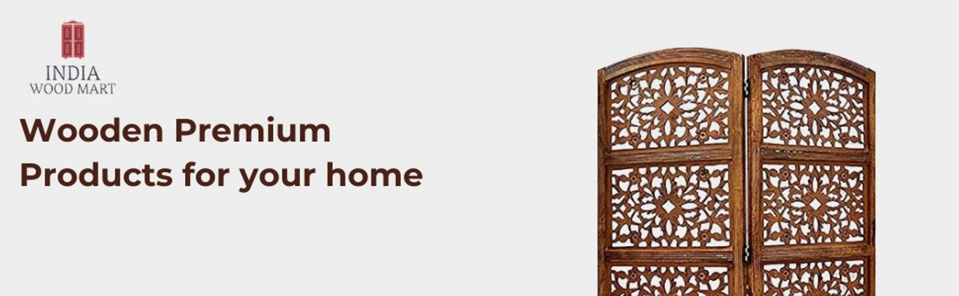 Solid Wood Decorative Screen Partition (Floor Standing, Finish Color - Brown, 2, Pre-assembled) - Image 2