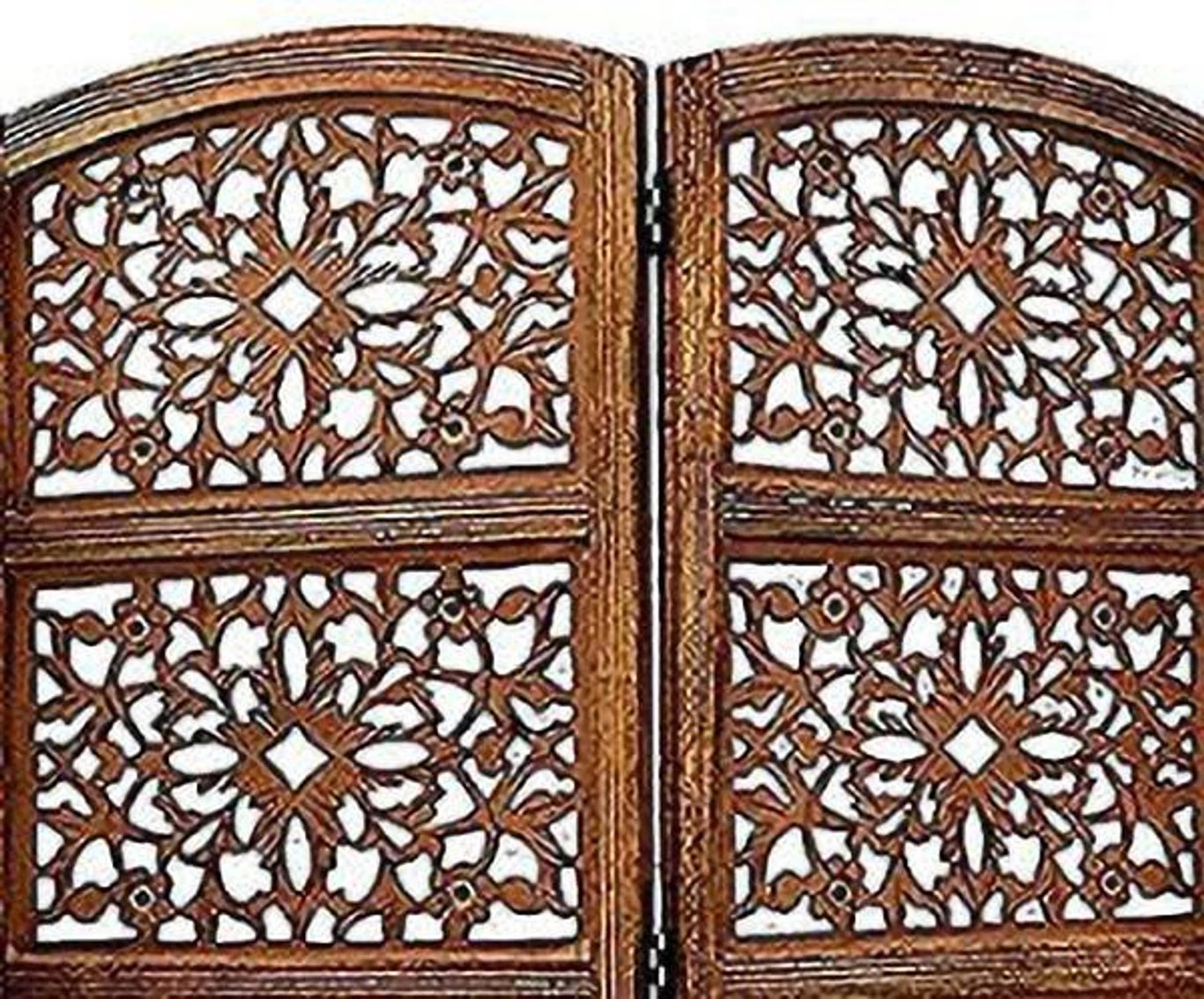 Wooden Room Partition | 3 Panel Room Divider Partition Solid Wood Decorative Screen Partition (Floor Standing, Finish Color - Brown, 3, Pre-assembled)
