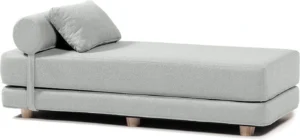 Daybed/Fold-Out Sleeper, Queen-Size Mattress Solid Wood Queen Bed, 203 cm x 74 cm (6.66 ft x 2.43 ft) (Finish Color - SILVER,  (Mattress Included), Delivery Condition - Pre-assembled) (Copy)