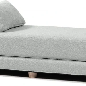 Daybed/Fold-Out Sleeper, Queen-Size Mattress Solid Wood Queen Bed, 203 cm x 74 cm (6.66 ft x 2.43 ft) (Finish Color - SILVER, (Mattress Included), Delivery Condition - Pre-assembled)