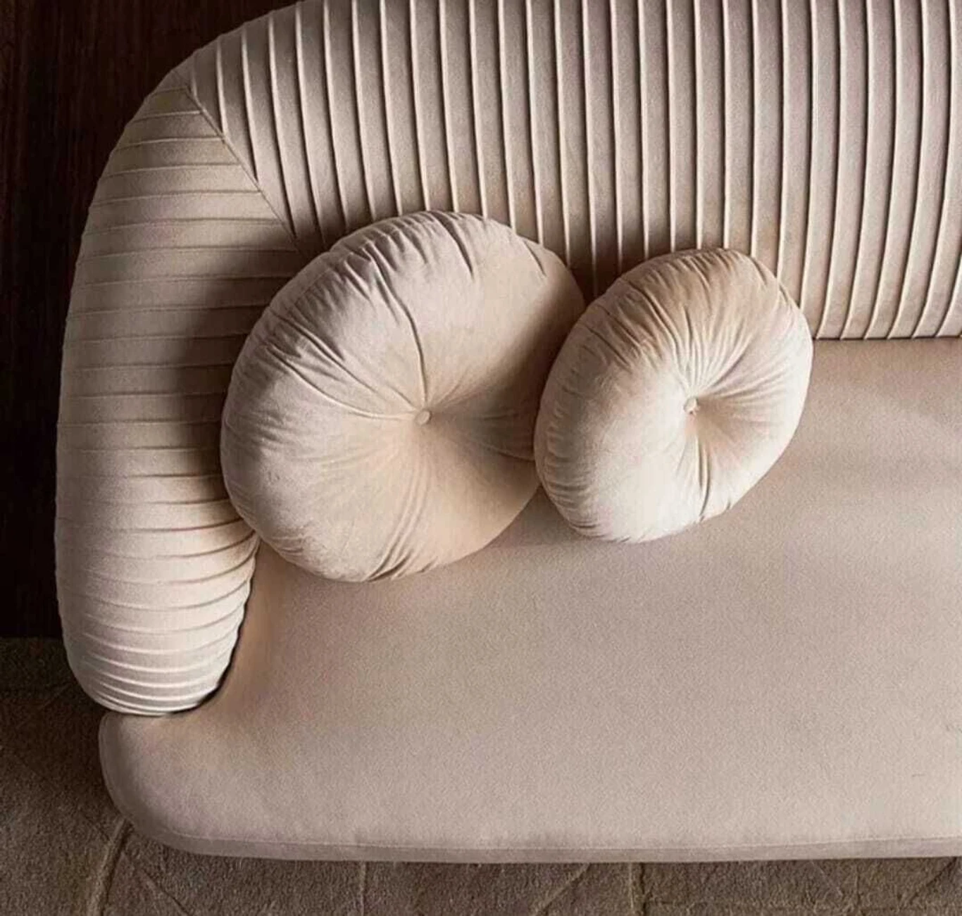 3-Seater Velvet Sofa Fabric 3 Seater Sofa Fabric 3 Seater Sofa (Finish Color - BEIGE, Pre-assembled) - Image 7