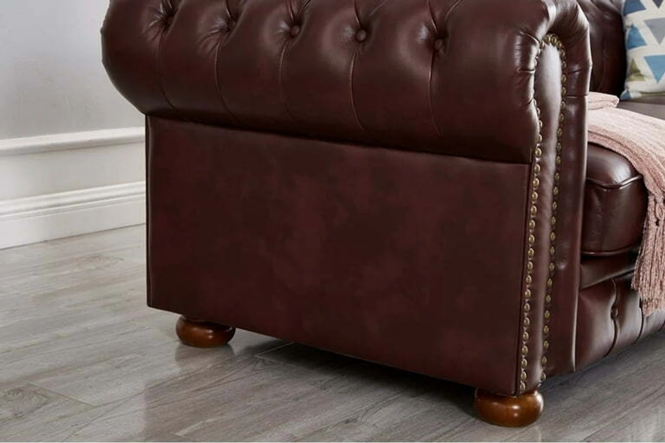 Soul Light Art e60 Leatherette 3 Seater Sofa (Finish Color - Burgendy Brown, Pre-assembled) - Image 4