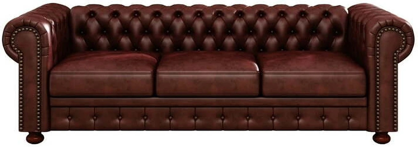 Soul Light Art e60 Leatherette 3 Seater Sofa (Finish Color - Burgendy Brown, Pre-assembled)